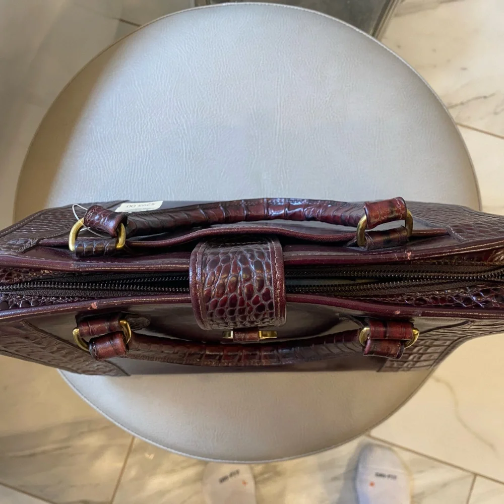 NWT Vintage Brahmin Addison Satchel Purse Merlot